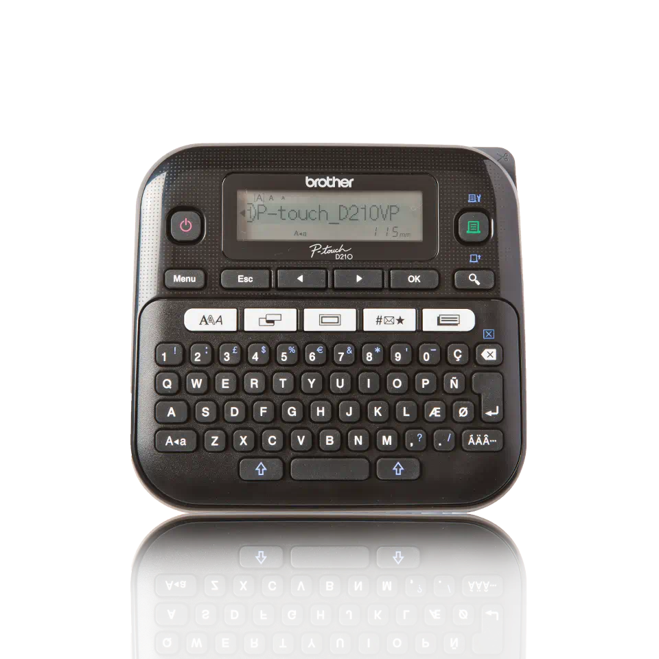 Etiqueteuse portable, Clavier AZERTY, Rubans TZe jusqu'à 12mm, Coupe manuelle, Mode déco. Mallette de transport et adaptateur inclus