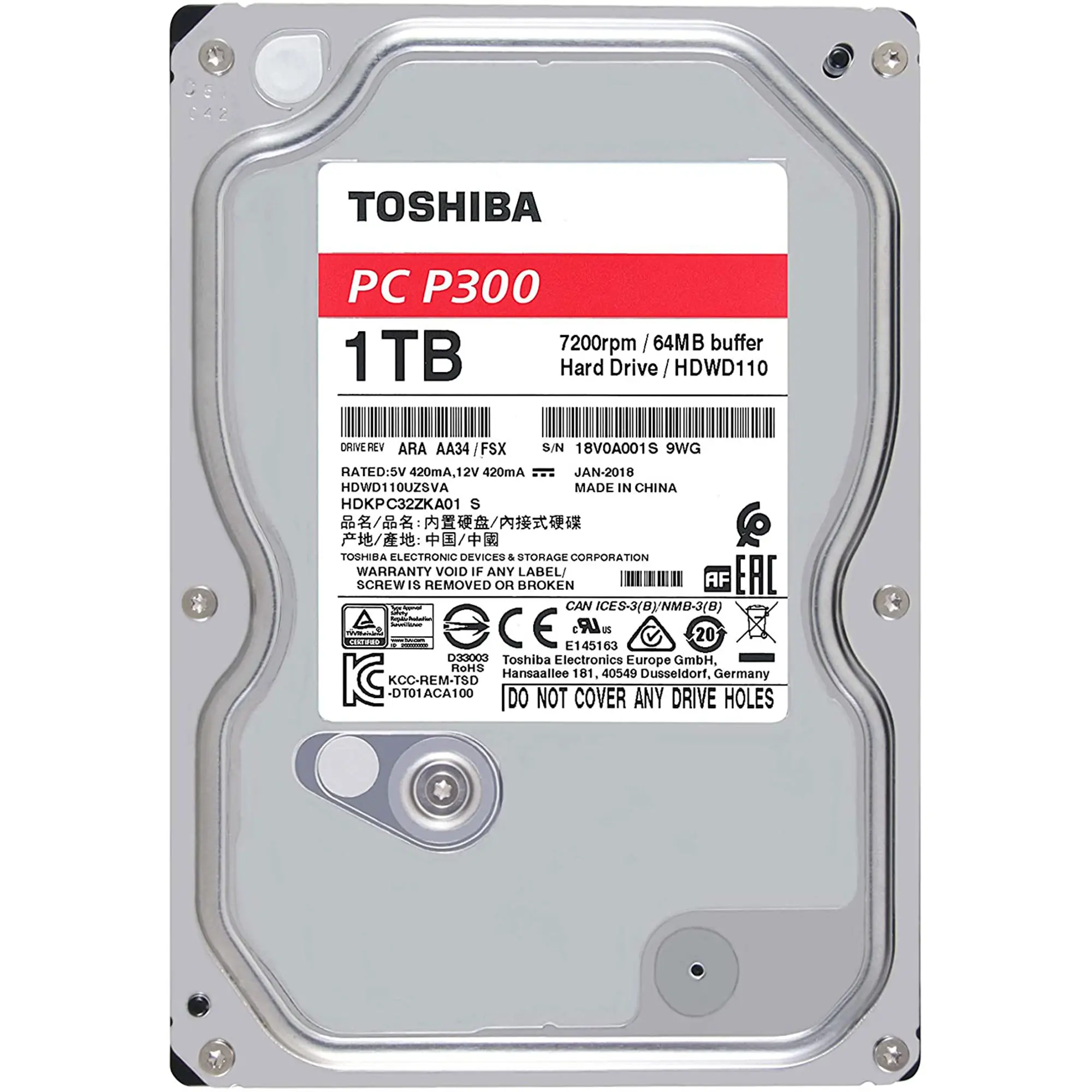 Toshiba P300 1To HDD 3.5″ SATA III