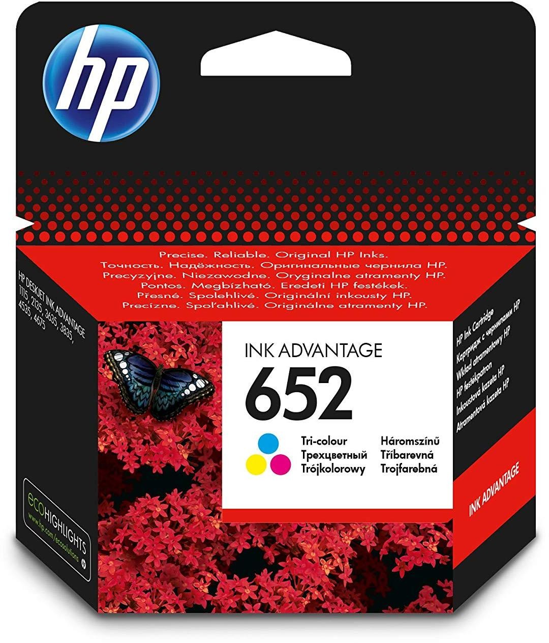 HP 652 trois couleurs - Cartouche d'encre HP d'origine