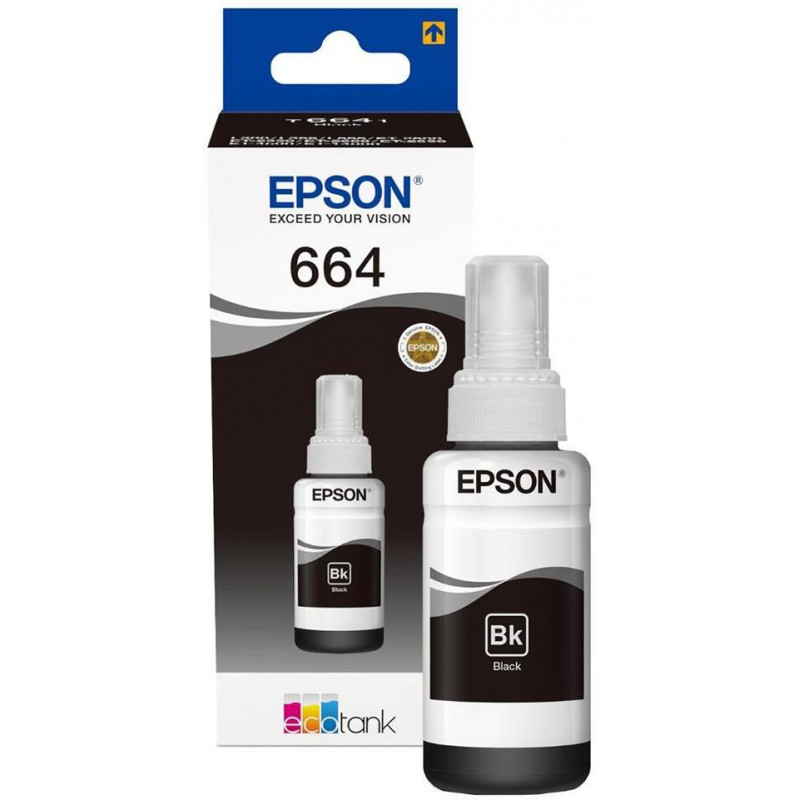 Epson 664 BK (T6641) Noir - Bouteille d'encre Epson d'origine