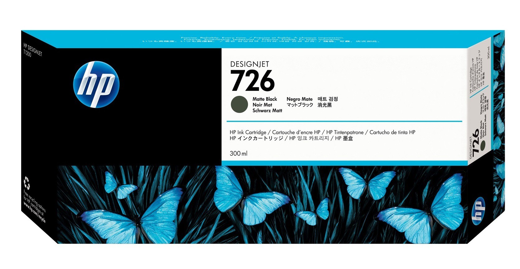 HP 726 Noir mat - Cartouche d'encre HP d'origine