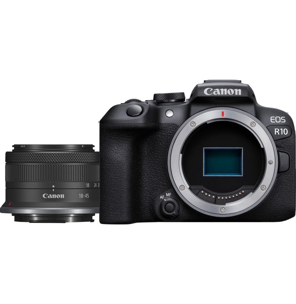 Appareil photo hybride Canon EOS R10 + objectif RF-S 18-45mm F4.5-6.3 IS STM