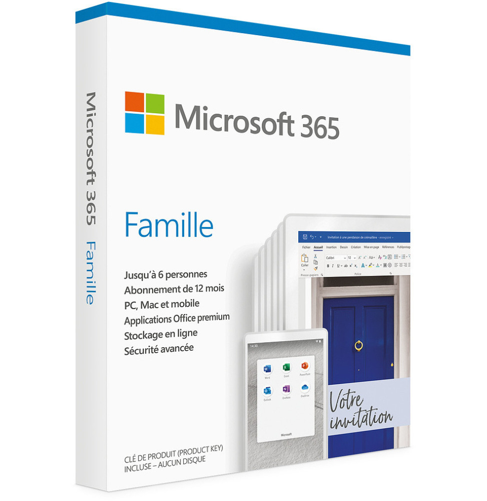 Microsoft Office 365 Famille Français - 1 an / 6 PC