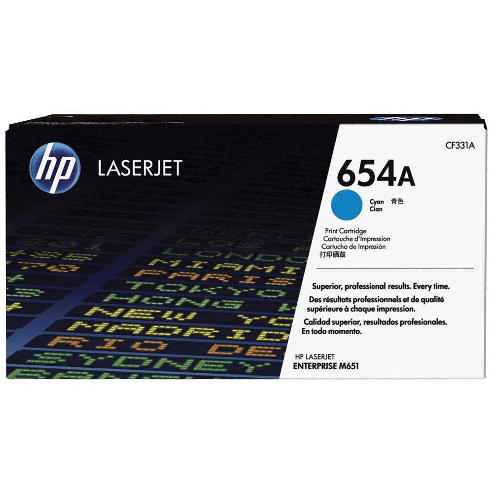 HP 654A Cyan  - Toner HP LaserJet d'origine