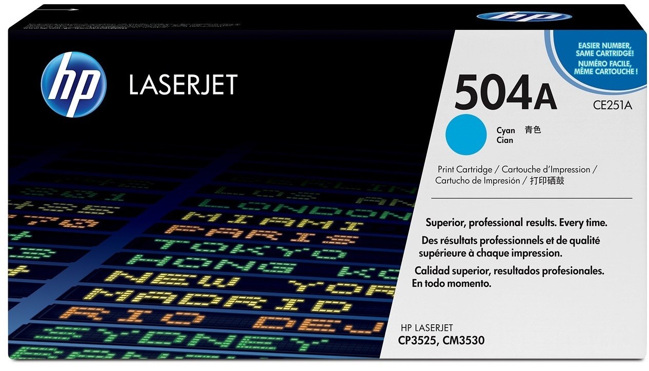 HP 504A Cyan  - Toner HP LaserJet d'origine