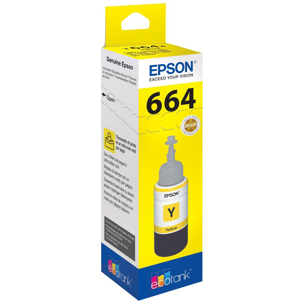 Epson 664 Y (T6644) Jaune - Bouteille d'encre Epson d'origine