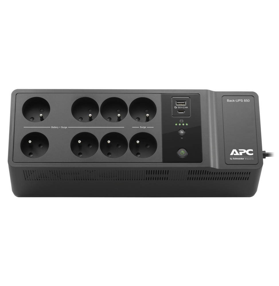 Onduleur Off-Line APC Back-UPS BE850G2-FR - 520 W / 850 VA - 8 prises FR + USB Type-C et A