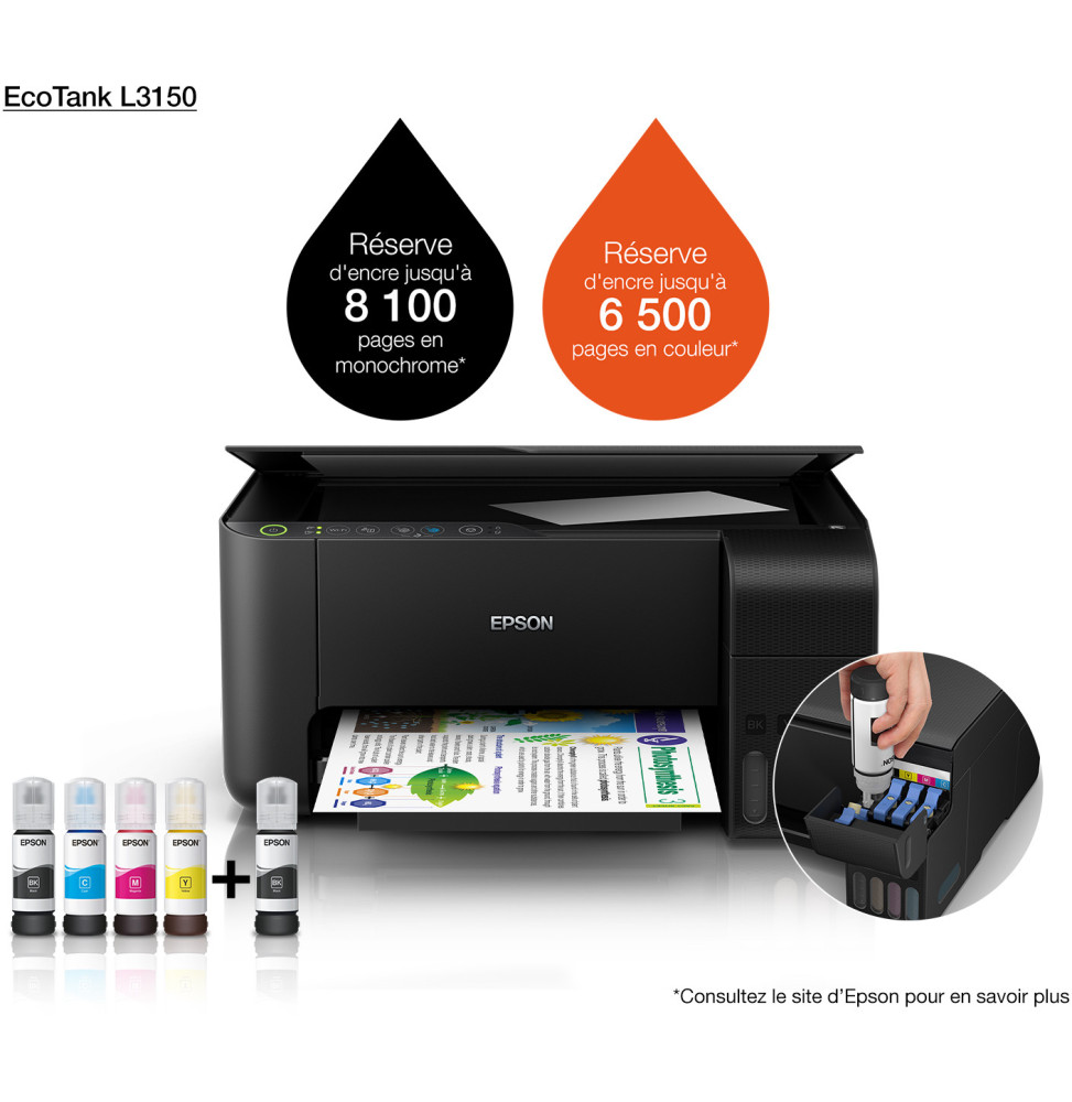 Epson EcoTank L3150 Imprimante à réservoirs rechargeables