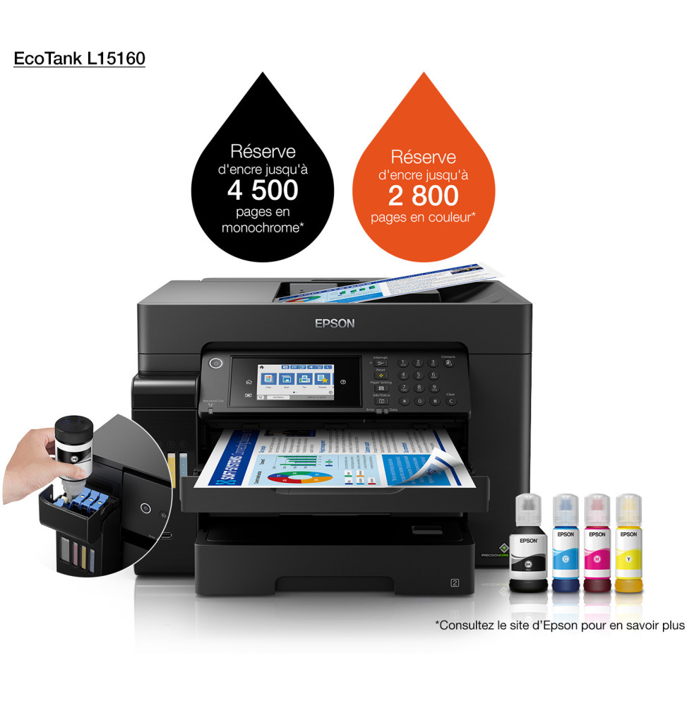 Epson EcoTank L15160 Imprimante A3+ multifonction à réservoirs rechargeables
