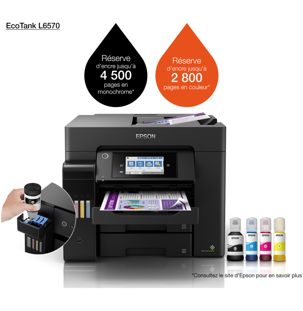 Epson EcoTank L6570 Imprimante multifonction à réservoirs rechargeables