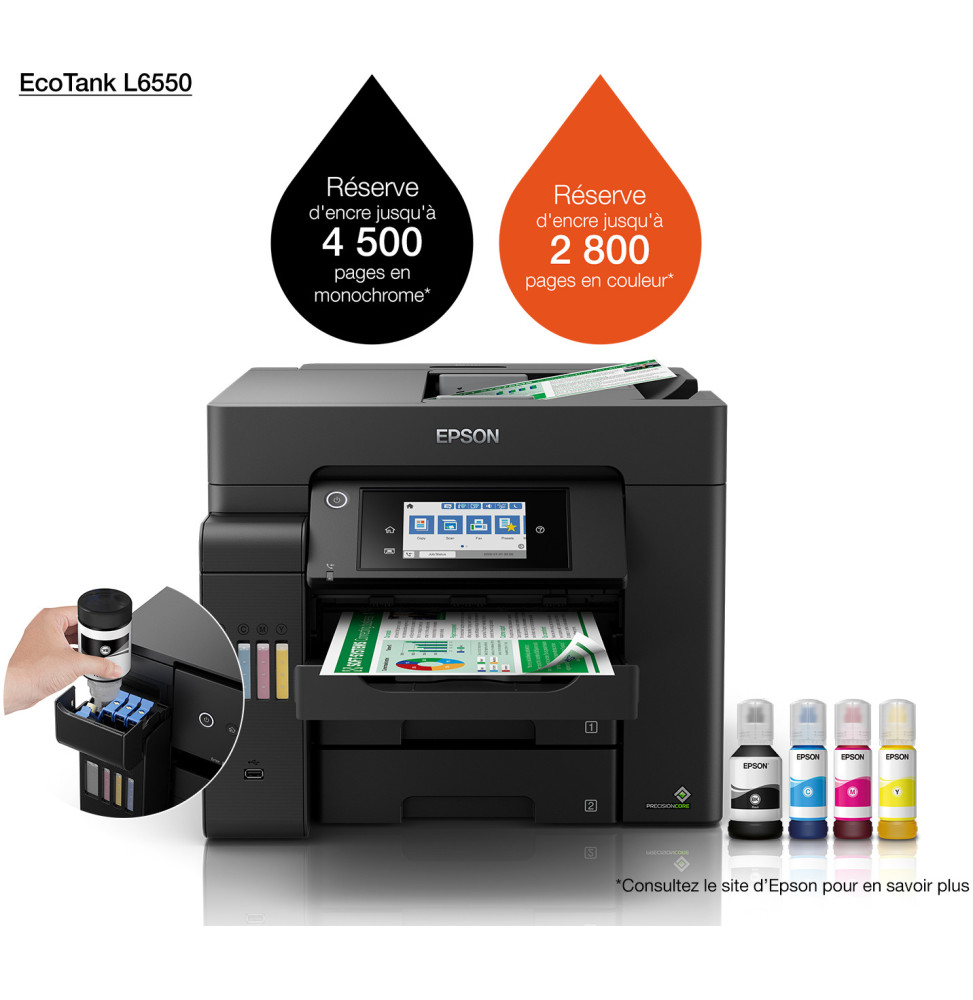 Epson EcoTank L6550 Imprimante multifonction à réservoirs rechargeables