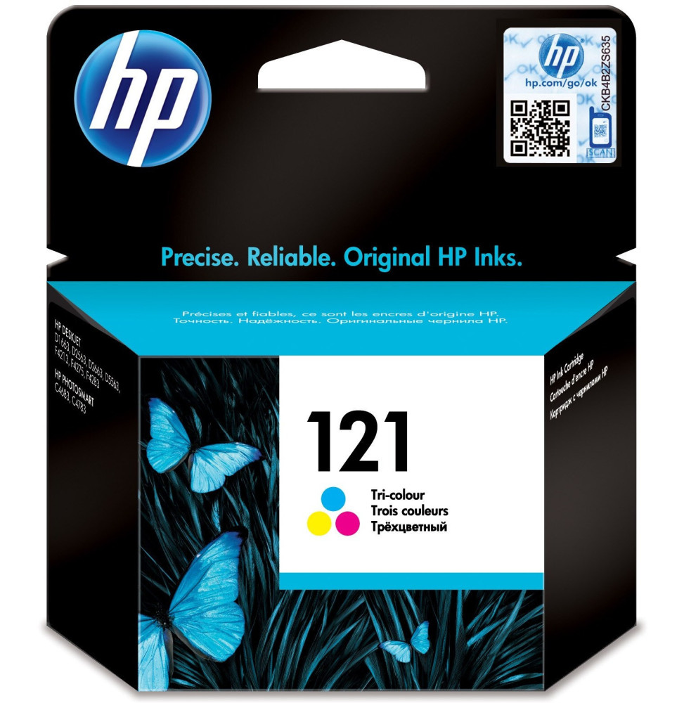 HP 121 trois couleurs - Cartouche d'encre HP d'origine