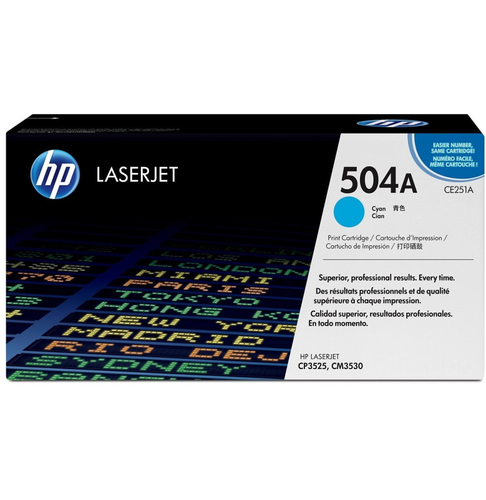 HP 504A Cyan - Toner HP LaserJet d'origine