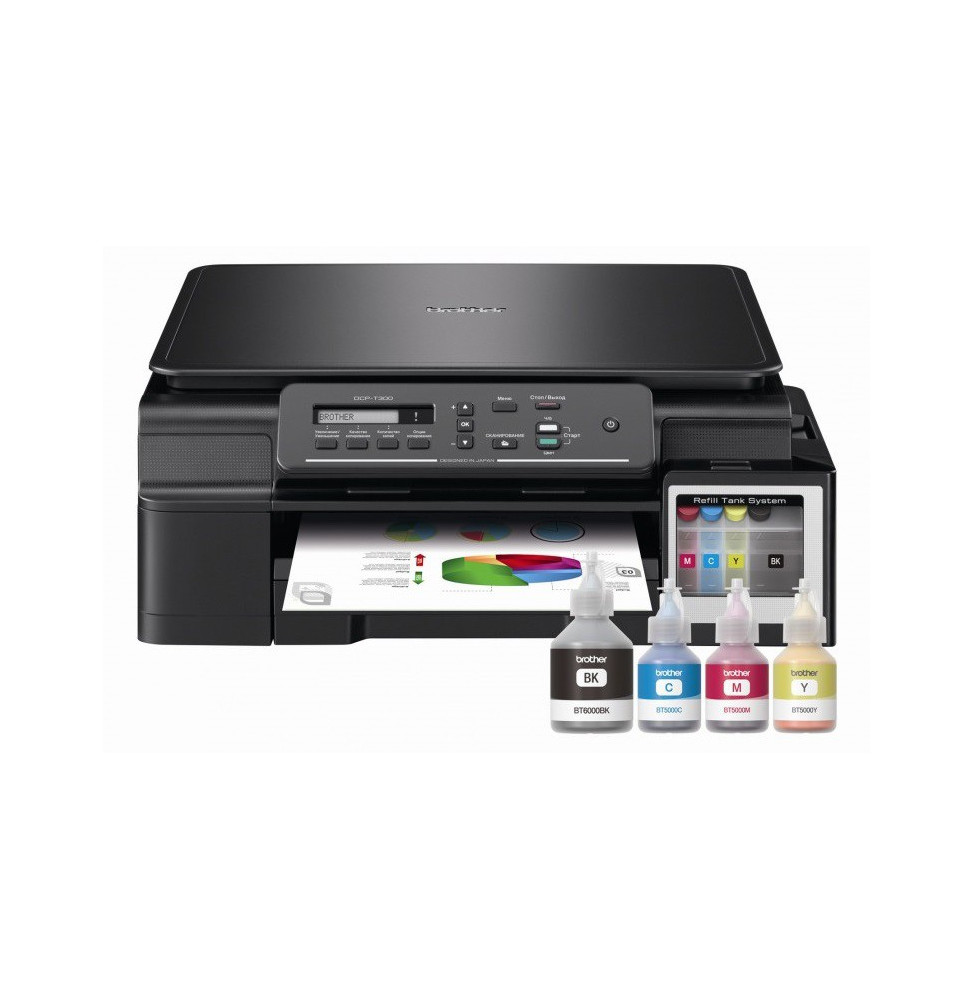 Imprimante multifonction à réservoirs rechargeables Brother DCP-T300