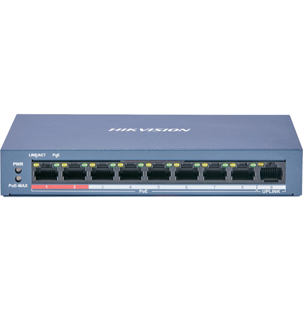 Switch Non Administrable HIKVISION 8 Ports Fast Ethernet 10/100 POE