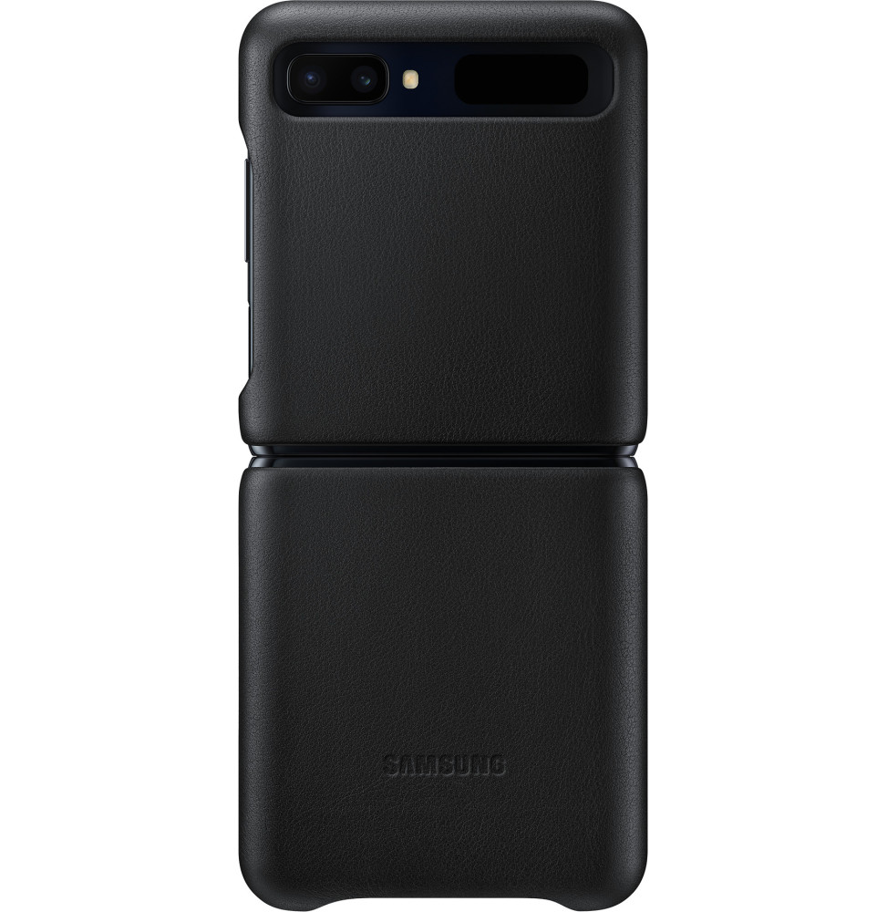 Étui Samsung en cuir Galaxy Z Flip noir