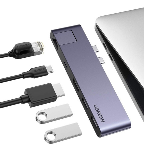UGREEN Multiport 5-EN-1 TYPE-C 2xUSB 3.0 HDMI RJ45