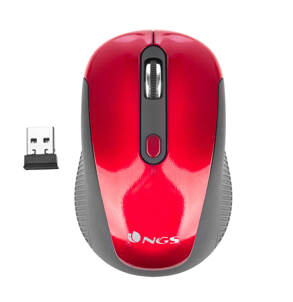 Souris sans fil NGS Haze Rouge avec nano-récepteur