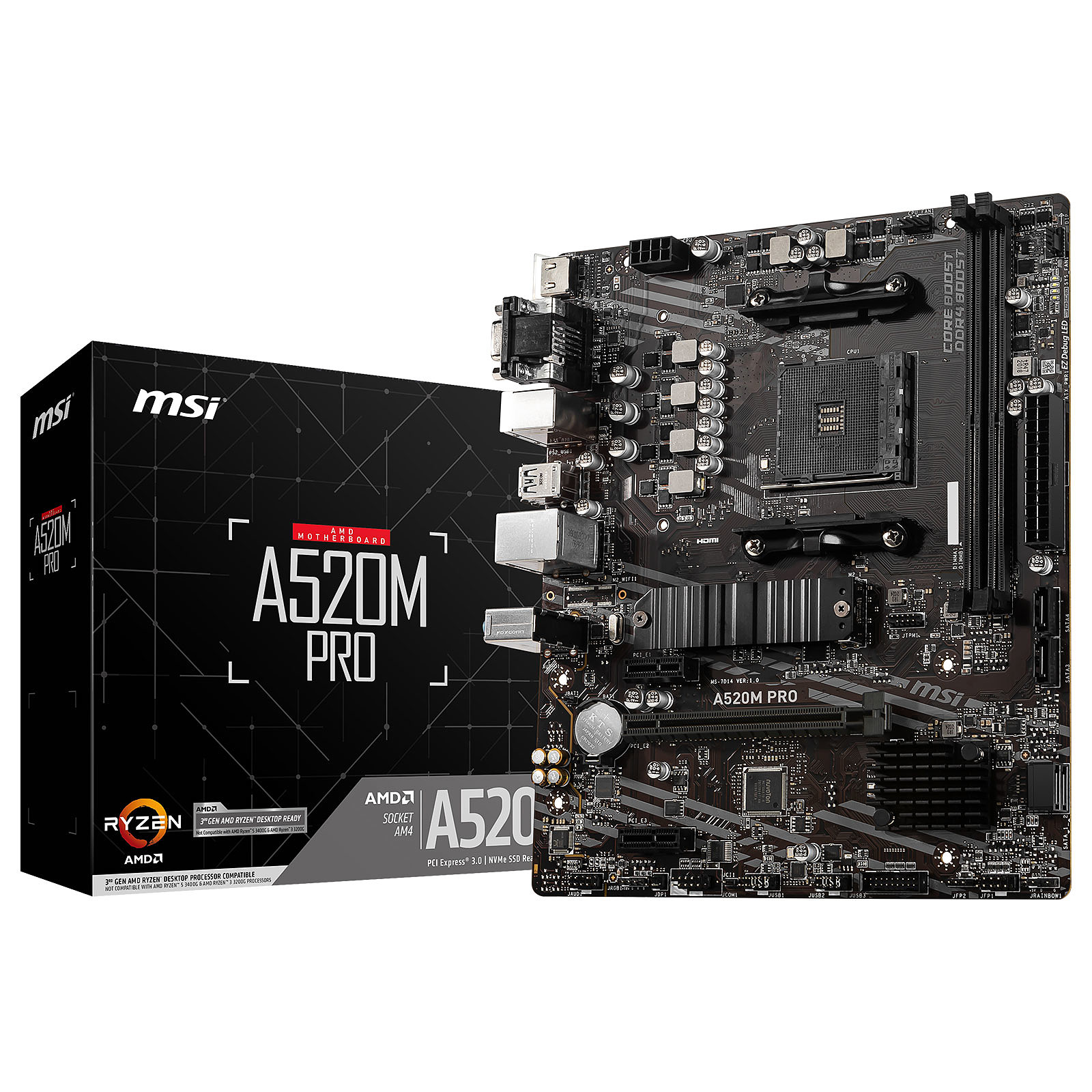 MSI A520M Pro : Une carte mère compacte et fiable pour des configurations informatiques essentielles.