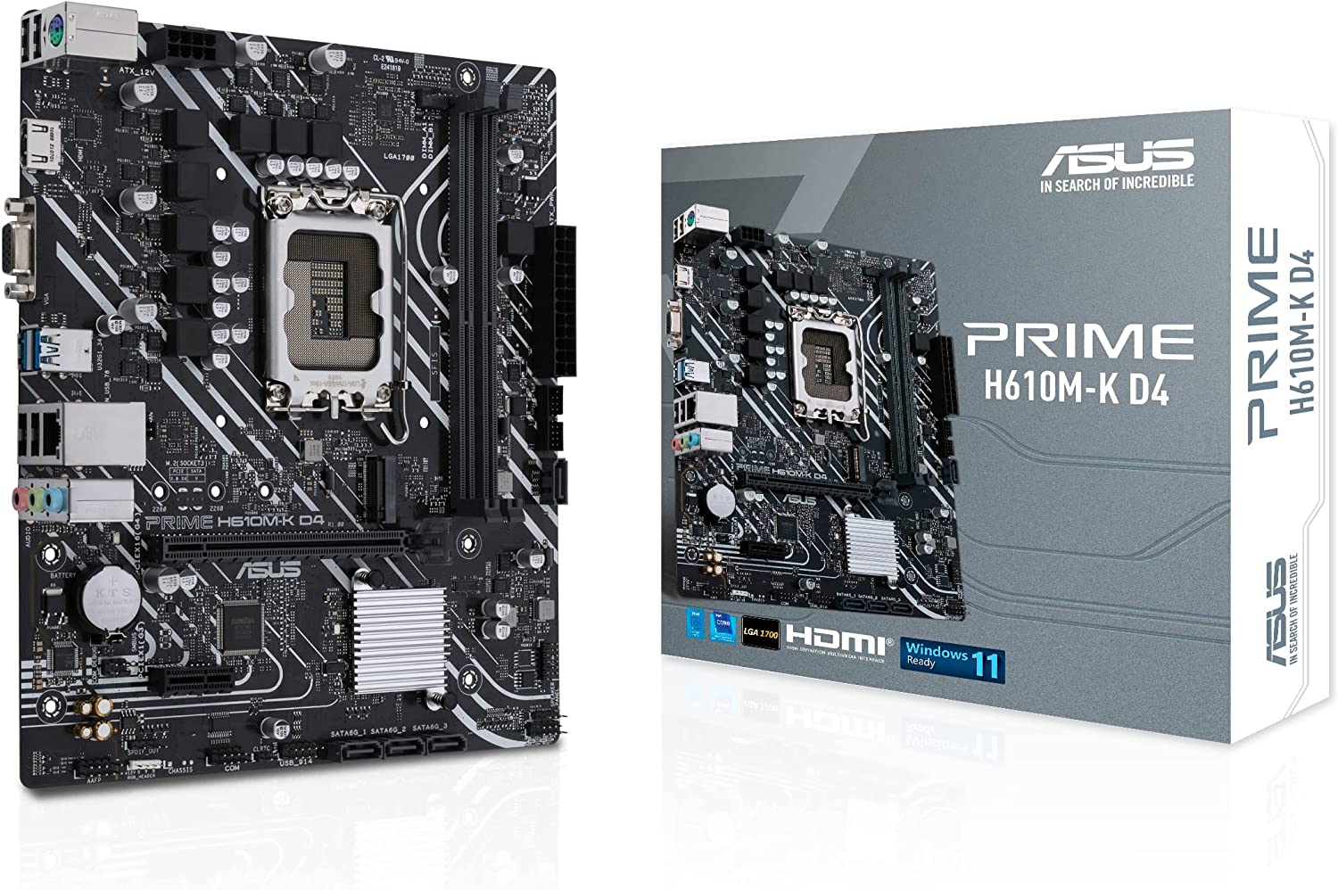 Asus Prime H610M-K D4 : Carte mère compacte pour des performances informatiques polyvalentes.