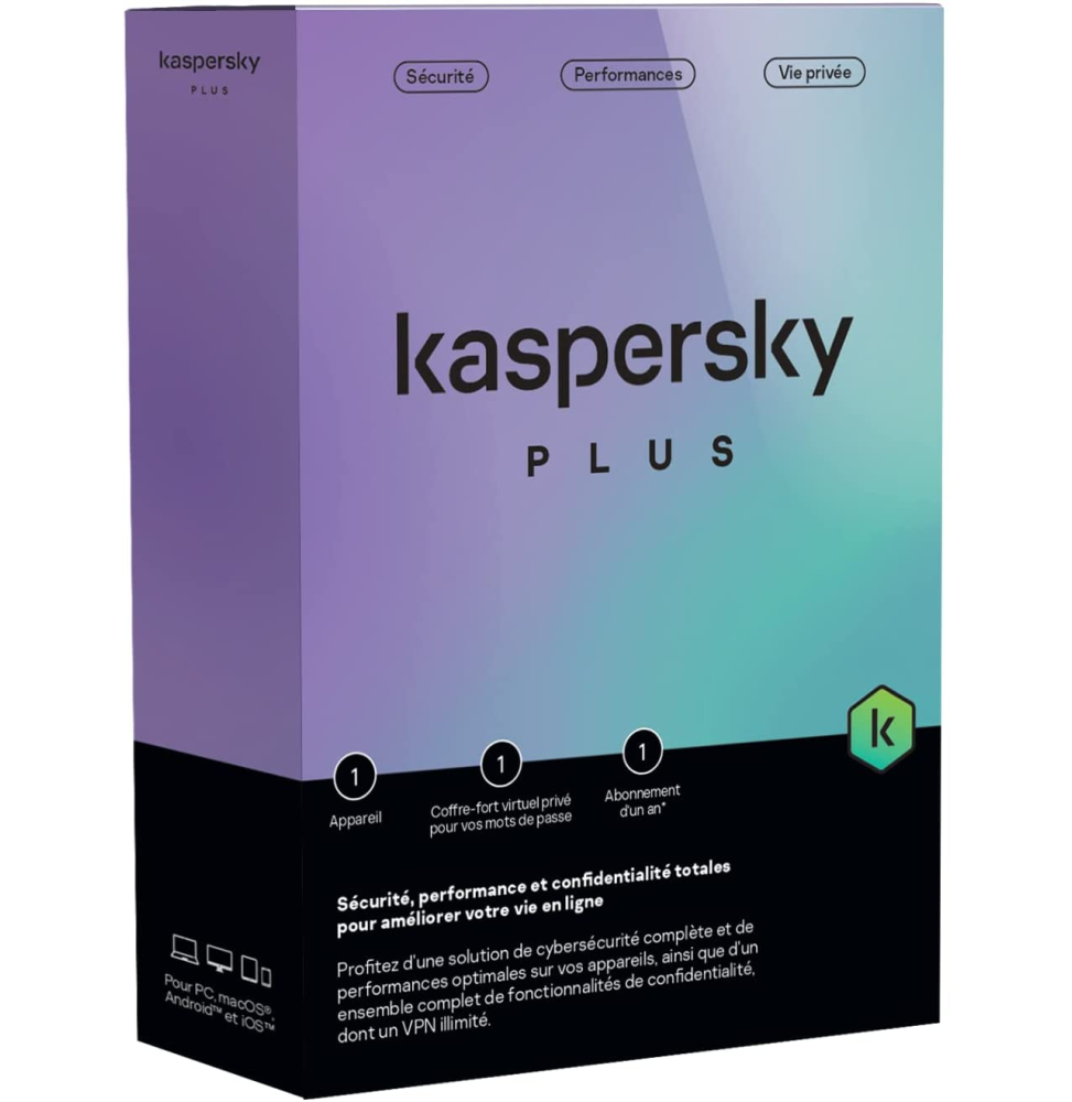 Kaspersky Plus - 1 Poste / 1 an