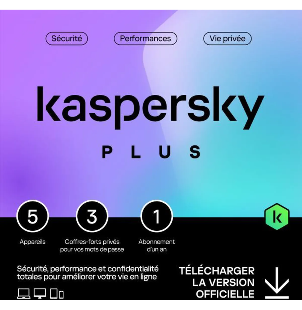 Kaspersky Plus - 5 Postes / 1 an