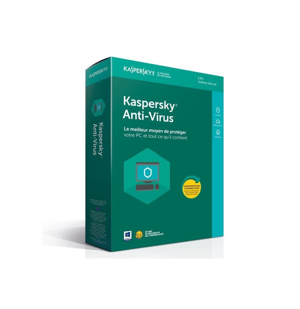 Kaspersky Antivirus 2018 pour PC 3 postes