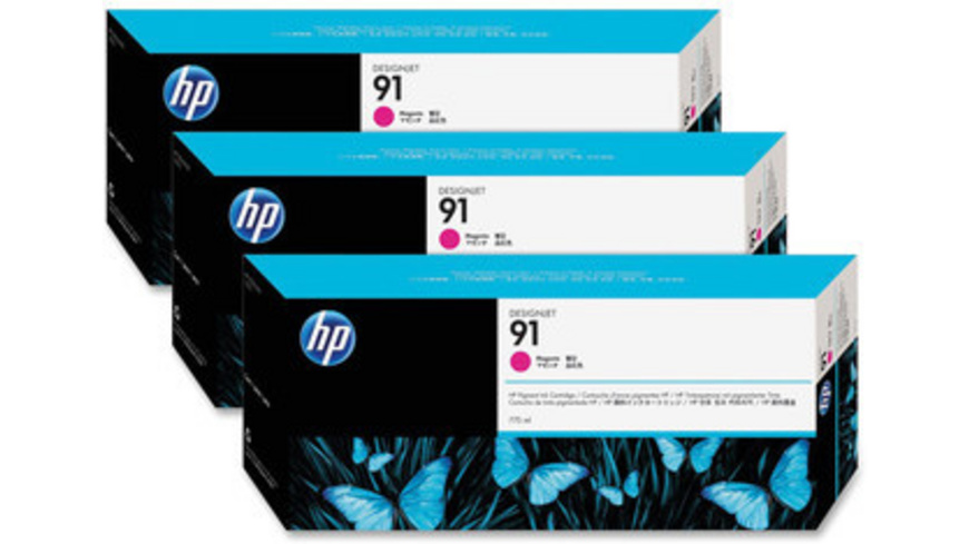 HP 91 Magenta - Pack de 3 cartouches d'encre HP d'origine