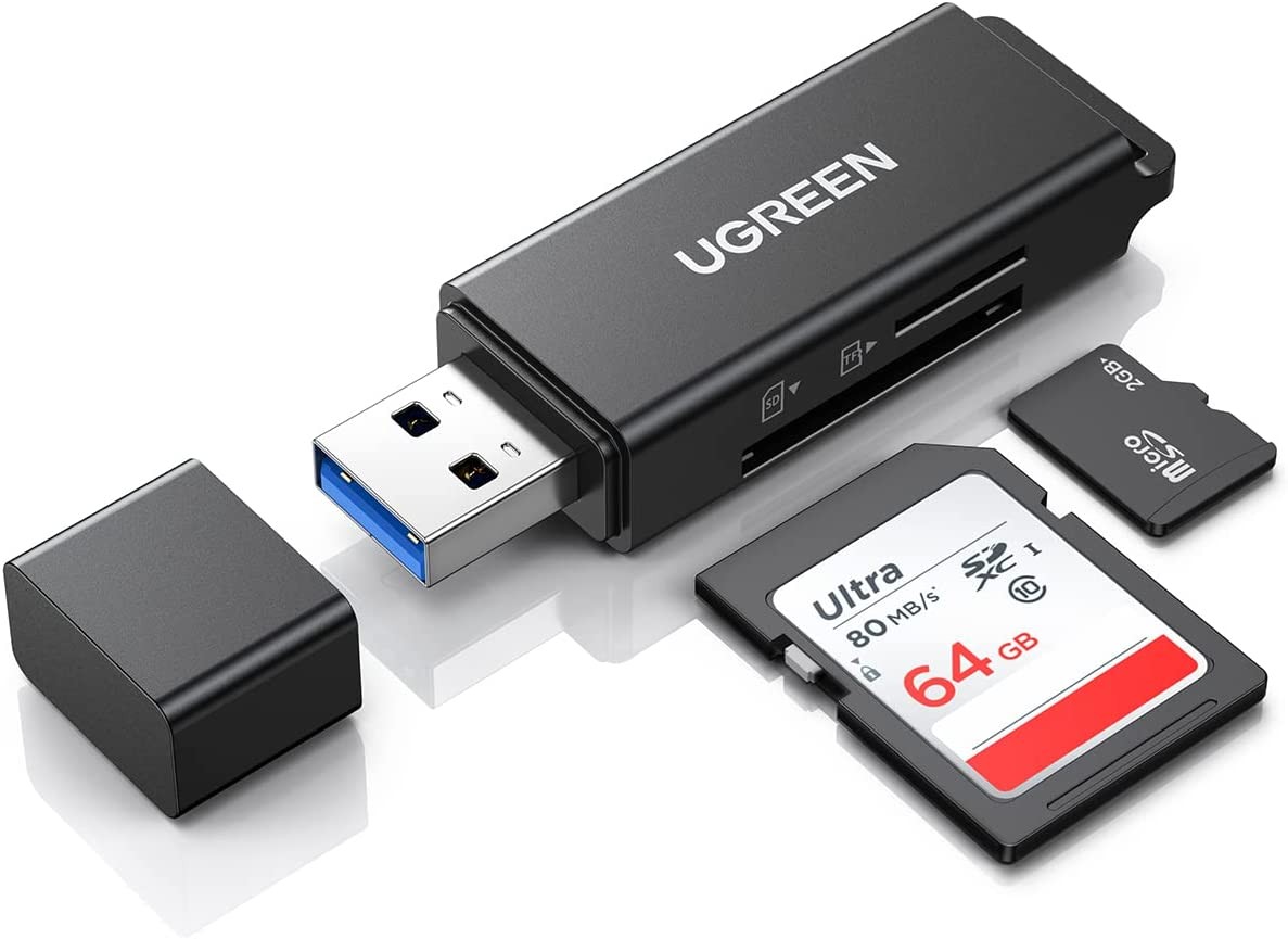 Ugreen usb 3 0 to tf sd dual card reader black 