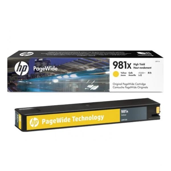 HP 981X CARTOUCHE PAGEWIDE JAUNE GRANDE CAPACITÉ AUTHENTIQUE