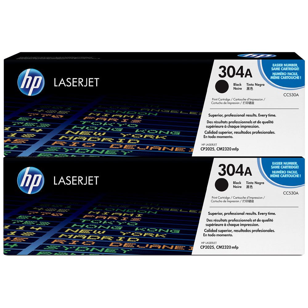 HP 304A Noir - Pack de 2 toners HP LaserJet d'origine