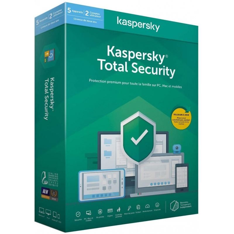 Kaspersky Total Security 2021, 5 Postes / 1 An Multi-Devices