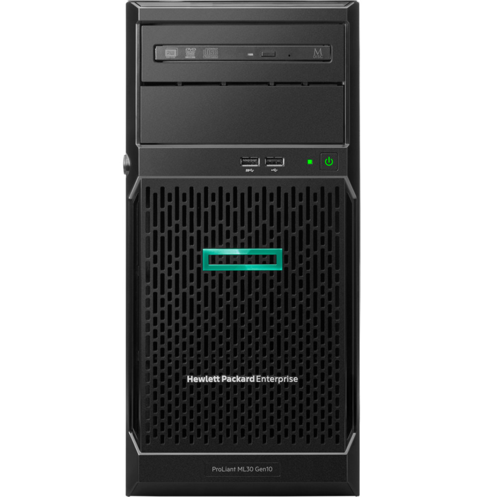 Serveur HPE ProLiant ML30 Gen10 E-2224 mono-processeur 16 Go-U S100i 8 disques - 1x500W module d'alimentation