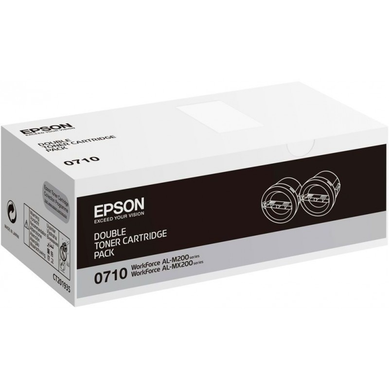 Epson 0710 Noir - Pack de 2 toners grande capacité Epson d'origine