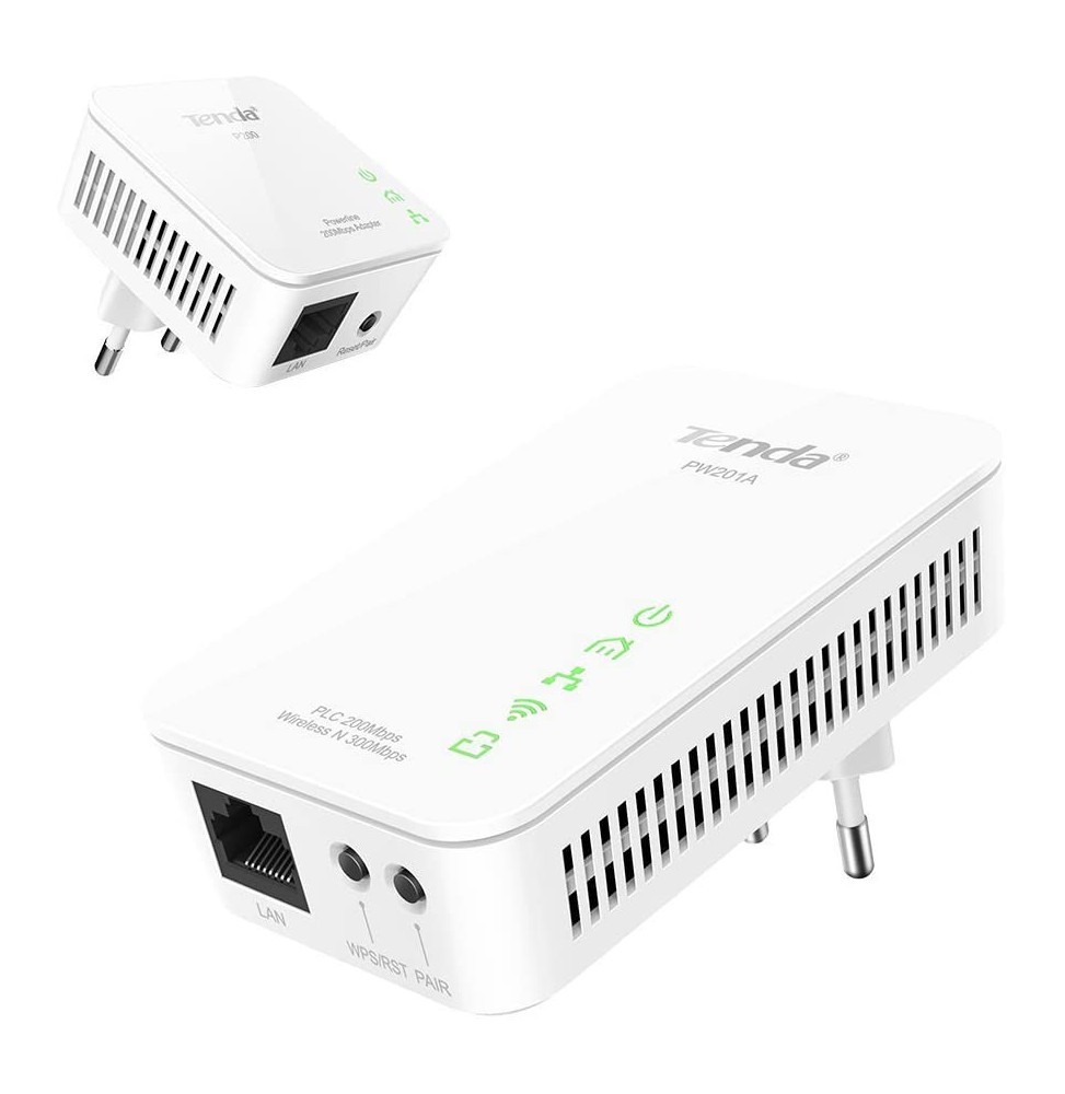 Tenda Répéteur CPL PW201A Wi-Fi N300 + Adaptateur CPL P200