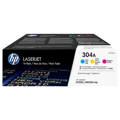 HP 304A Cyan/Magenta/Jaune - Pack de 3 toners couleur HP LaserJet d'origine