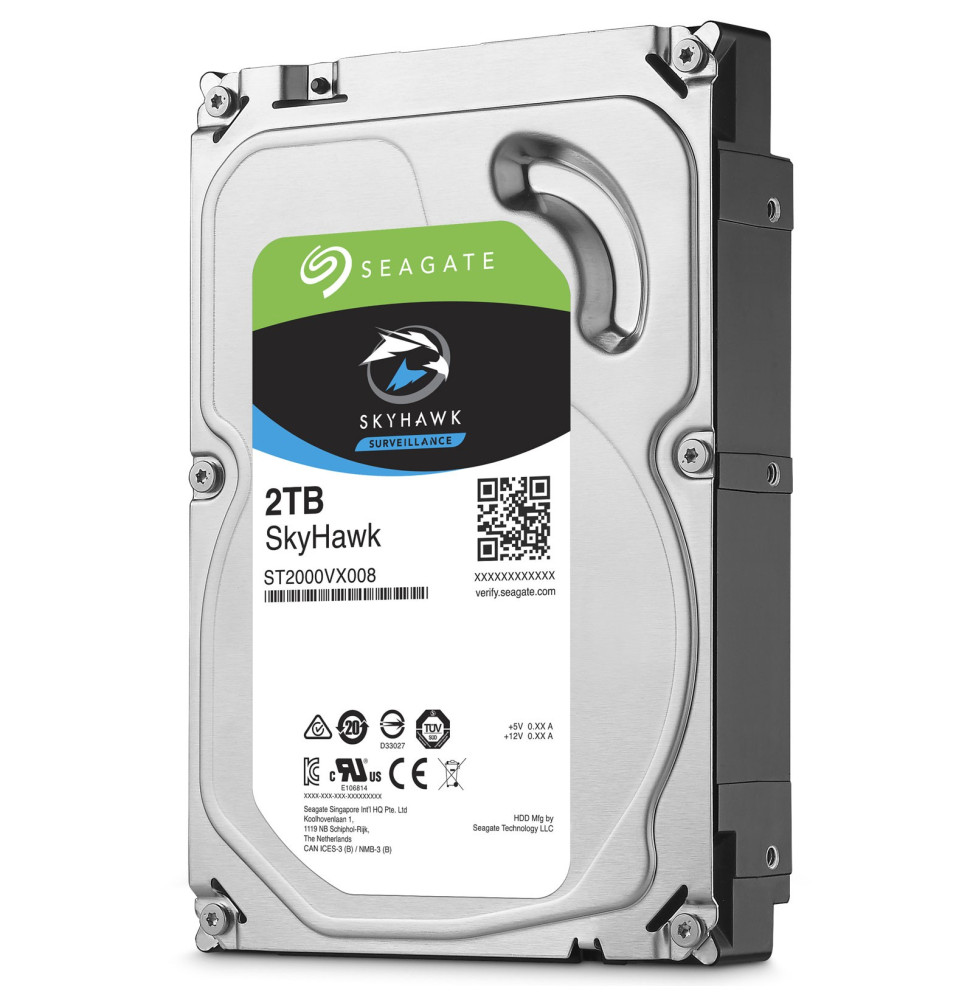 Disque dur interne Seagate SkyHawk - 3.5" 7200 RPM 64 Mo SATA 6 Gb/s pour Vidéosurveillance