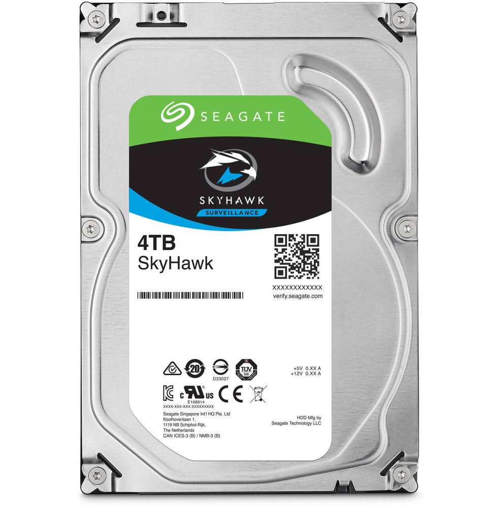 Disque dur interne 3.5" Seagate Skyhawk 4To pour les systèmes de vidéosurveillance et de sécurité