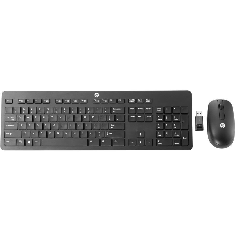 Clavier plat AZERTY et souris sans fil HP