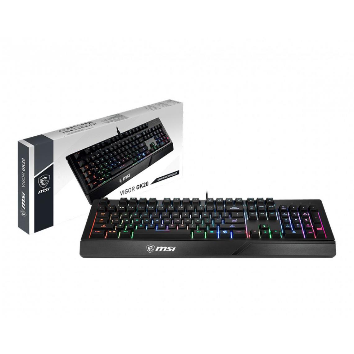 Clavier MSI Vigor GK20 FR - Précision et confort pour une expérience de jeu immersive
