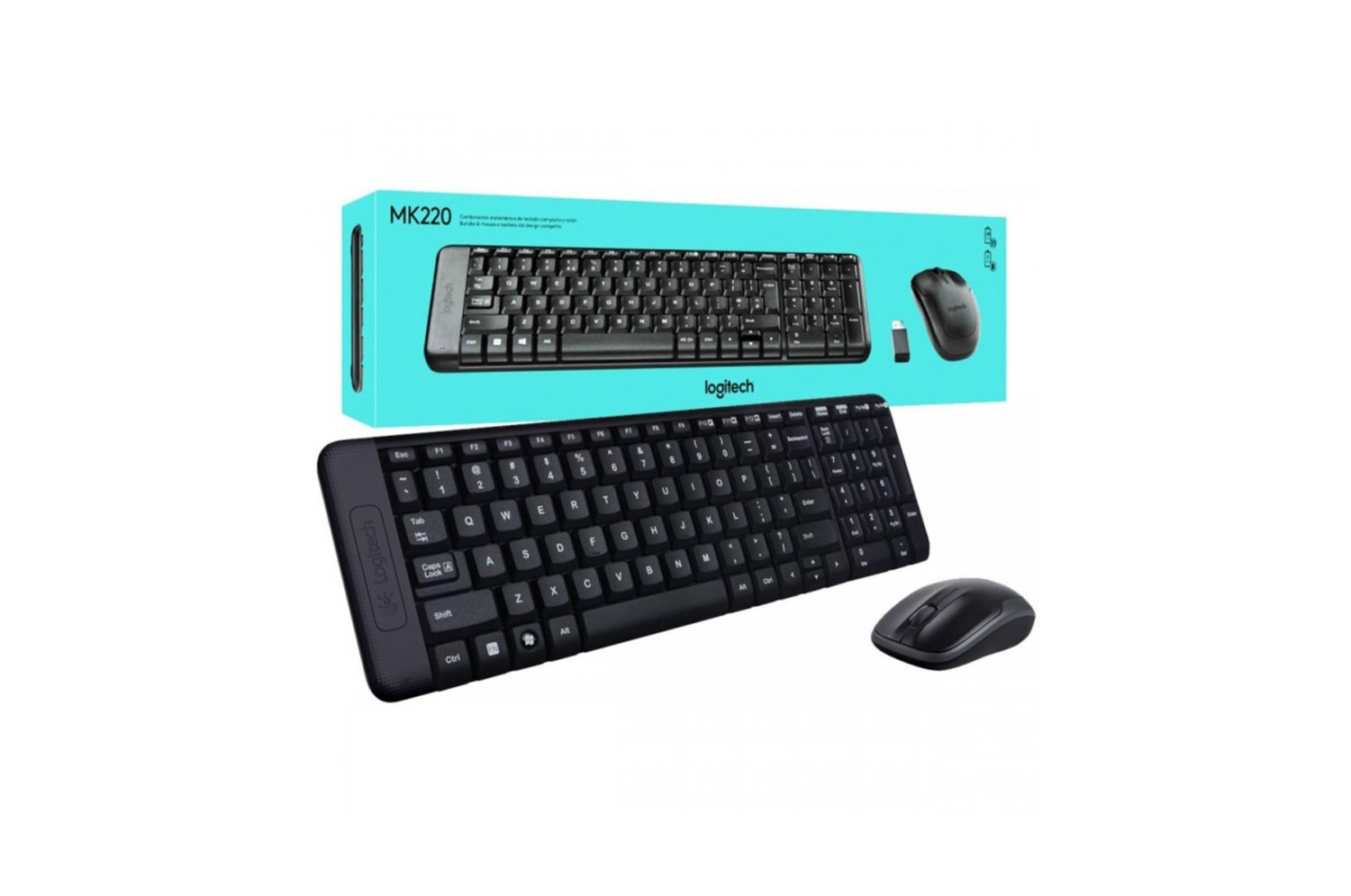 Ensemble clavier et souris sans fil Logitech MK220 - Noir