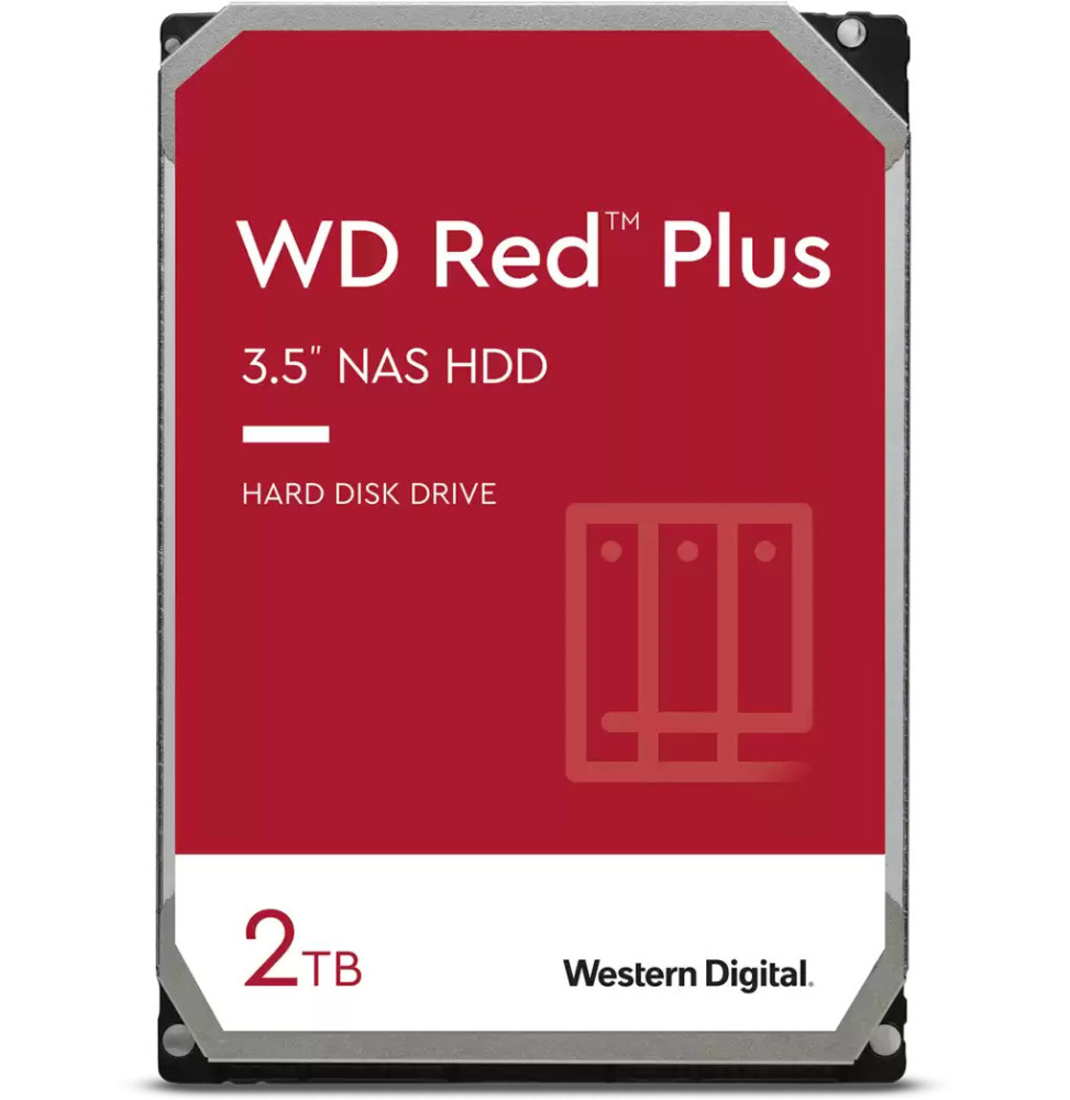 Disque dur interne 3.5" Western Digital Red Plus - 2To - pour NAS