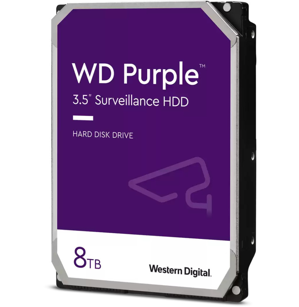 Disque dur interne 3.5" Western Digital Purple 8 To pour les systèmes de vidéosurveillance et de sécurité
