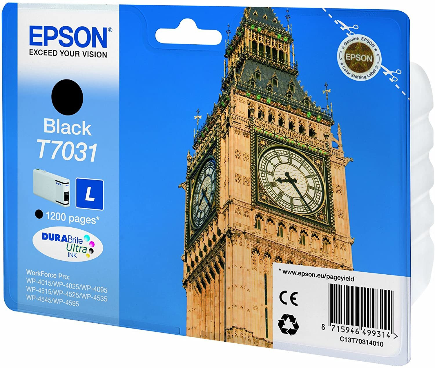 Epson T7031 Noir - Cartouche d'encre Epson "BIG BEN" d'origine