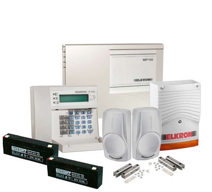 Elkron KIT Alarme MP500WEB (Central+ Clavier + 2 Détecteurs de mouvements + Contacteur + 2 Batteries)