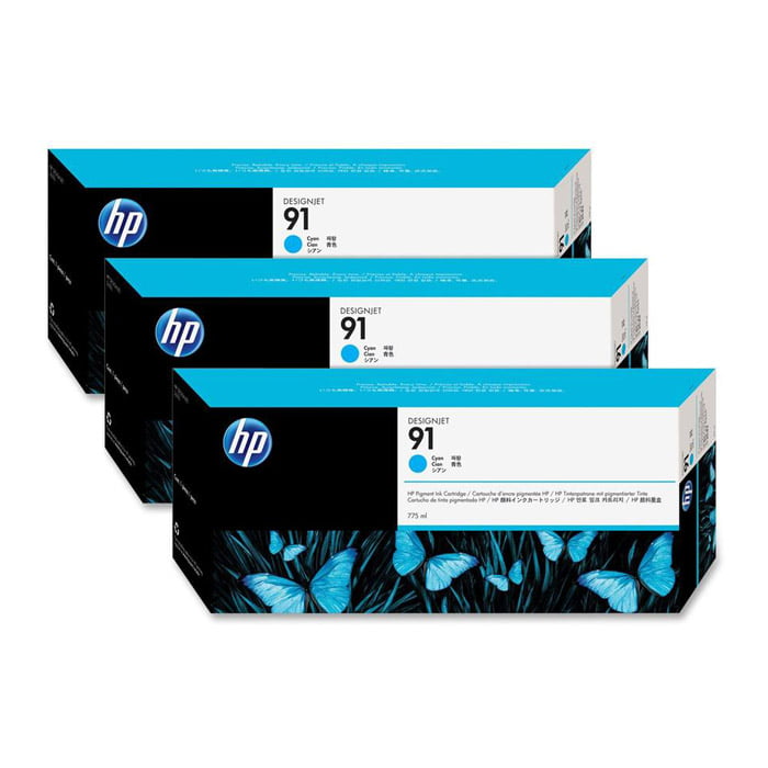 HP 91 Gris Clair - Pack de 3 cartouches d'encre HP d'origine