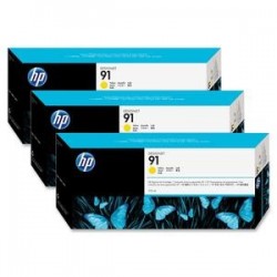 HP 91 Jaune - Pack de 3 cartouches d'encre HP d'origine