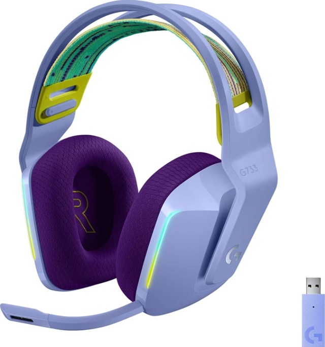 Logitech G733 LightSpeed Wireless RGB Gaming Headset, Lilac