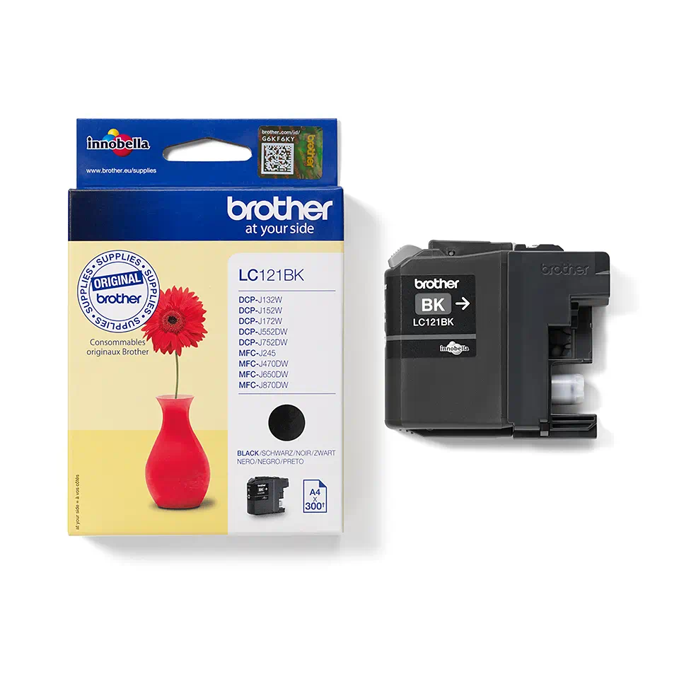 Cartouche d'encre LC121BK Brother originale – Noir