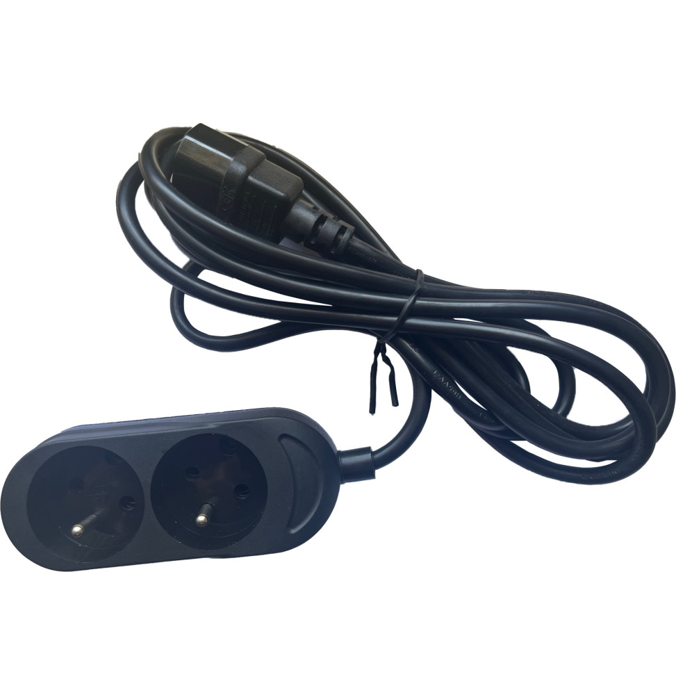 Multiprise spéciale pour onduleurs avec 2 prises FR - extrémité du câble IEC C14